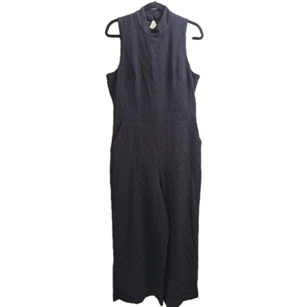 Anthropologie Eva Franco Women’s MP Charley Jumpsuit Black Textured Sleeveless